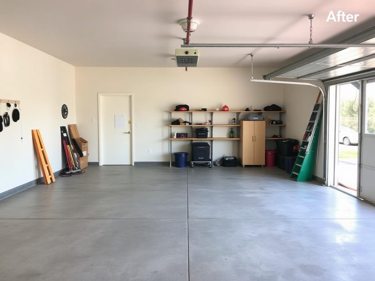 After junk removal — clean empty garage